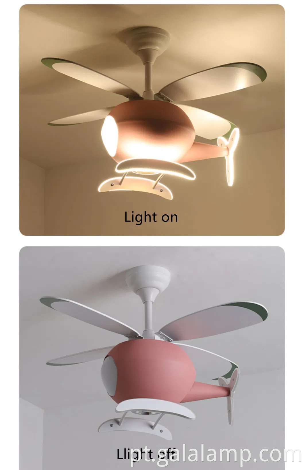 Luz de ventilador de teto de aeronaves elegantes para crianças 'quartos